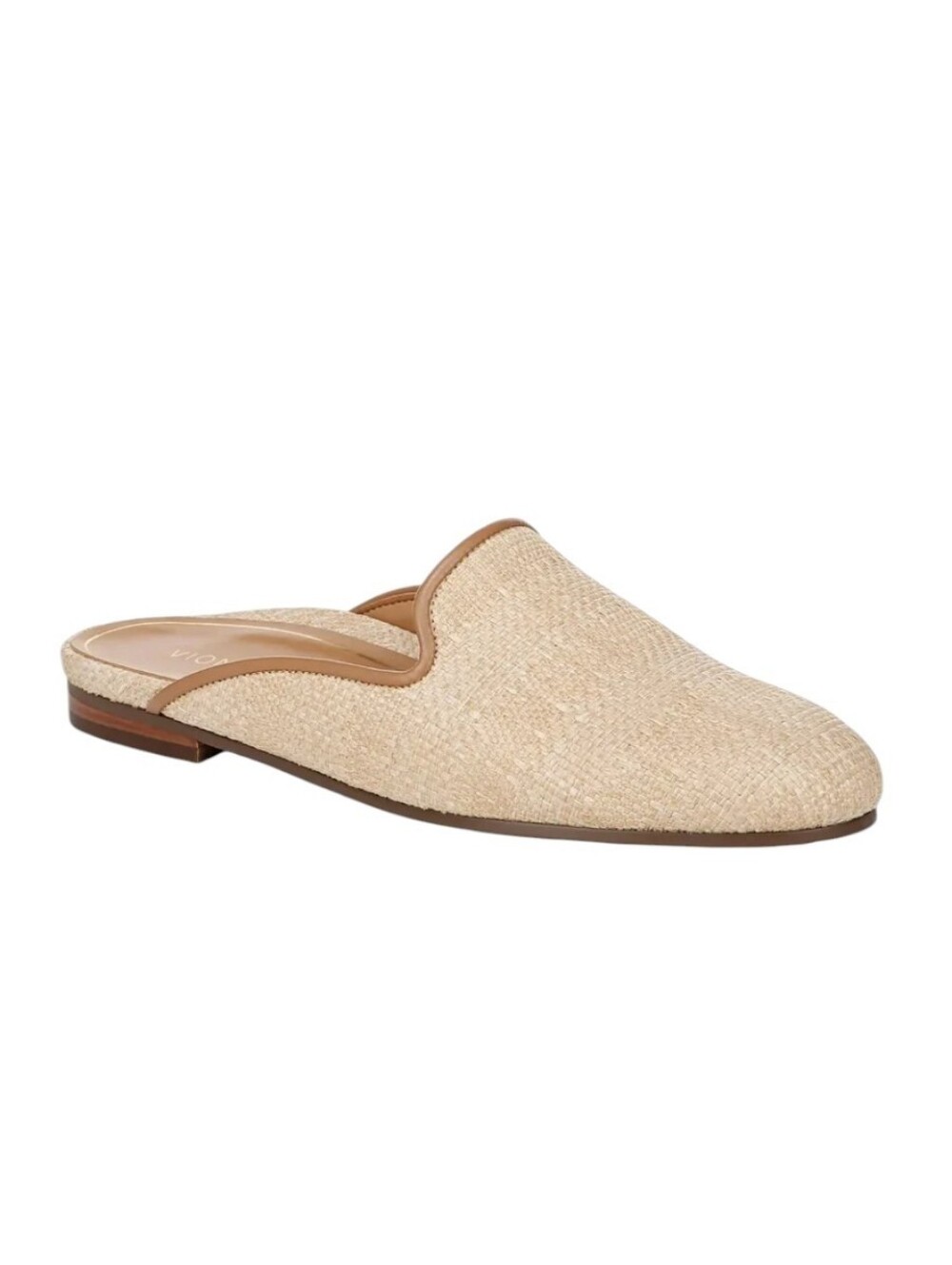 Vionic Willa Flat Mule Tan Raffia Women's 10